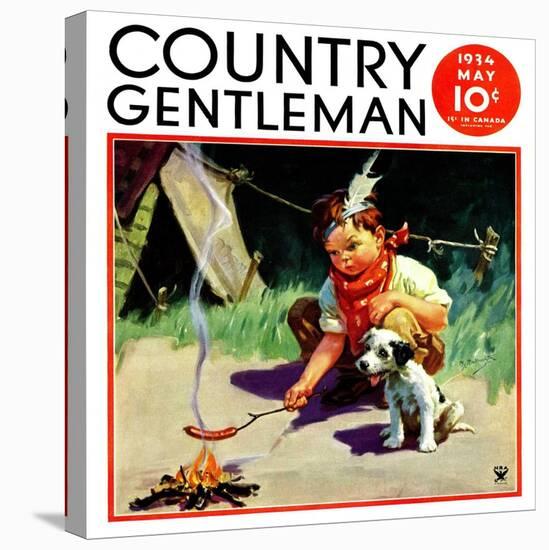 "Weiner Roast," Country Gentleman Cover, May 1, 1934-Henry Hintermeister-Stretched Canvas