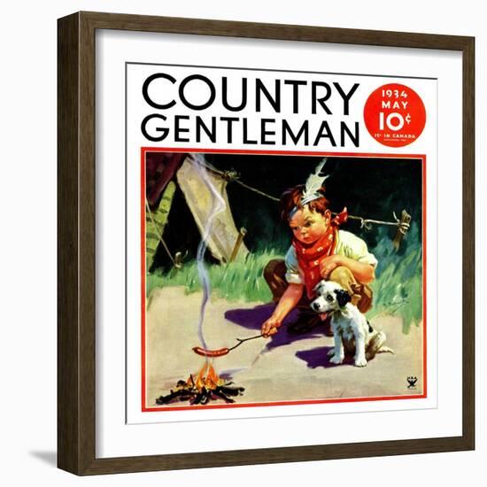 "Weiner Roast," Country Gentleman Cover, May 1, 1934-Henry Hintermeister-Framed Giclee Print