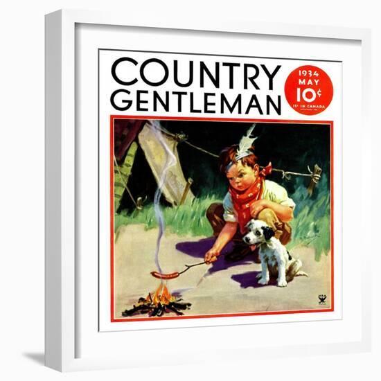 "Weiner Roast," Country Gentleman Cover, May 1, 1934-Henry Hintermeister-Framed Giclee Print