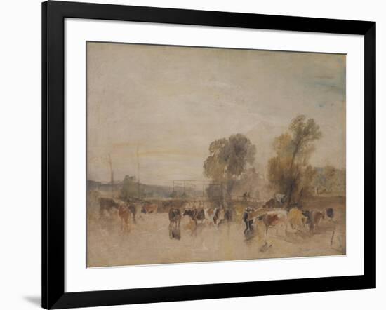 Weir and Cattle-J. M. W. Turner-Framed Giclee Print