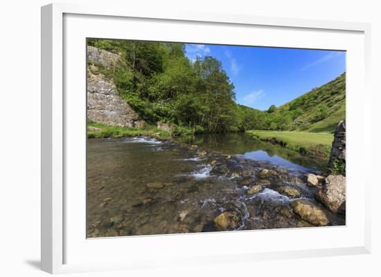 Weir, River Dove, Dovedale and Milldale in Spring, White Peak, Peak District-Eleanor Scriven-Framed Photographic Print