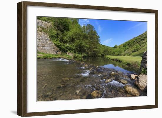 Weir, River Dove, Dovedale and Milldale in Spring, White Peak, Peak District-Eleanor Scriven-Framed Photographic Print