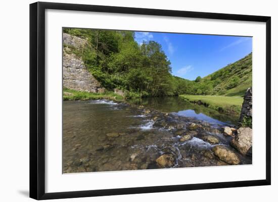 Weir, River Dove, Dovedale and Milldale in Spring, White Peak, Peak District-Eleanor Scriven-Framed Photographic Print