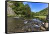 Weir, River Dove, Dovedale and Milldale in Spring, White Peak, Peak District-Eleanor Scriven-Framed Stretched Canvas
