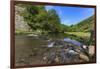 Weir, River Dove, Dovedale and Milldale in Spring, White Peak, Peak District-Eleanor Scriven-Framed Photographic Print