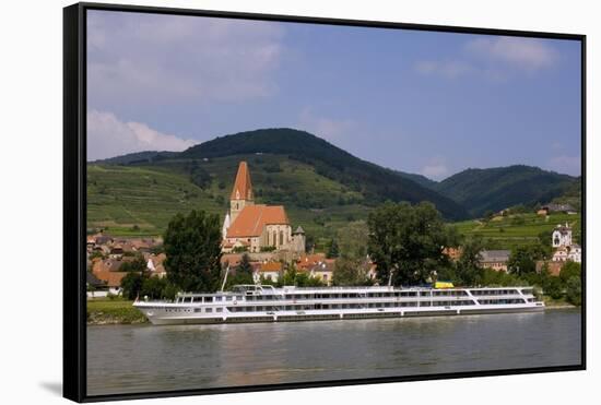 Weissenkirchen Pfarrkirche and Vineyards, Wachau, UNESCO World Heritage Site, Lower Austria-Charles Bowman-Framed Stretched Canvas