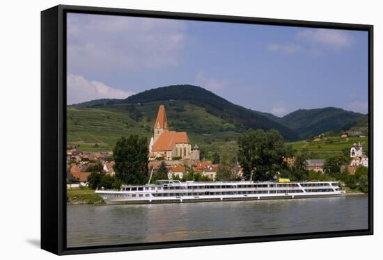 Weissenkirchen Pfarrkirche and Vineyards, Wachau, UNESCO World Heritage Site, Lower Austria-Charles Bowman-Framed Stretched Canvas