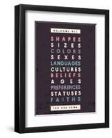 Welcome All Print In Grey-Kindred Sol Collective-Framed Art Print