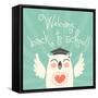 Welcome Back to School. Card with an Owl.-Baksiabat-Framed Stretched Canvas