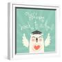 Welcome Back to School. Card with an Owl.-Baksiabat-Framed Art Print