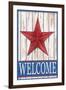 Welcome Barn Starred White Blue-Melinda Hipsher-Framed Giclee Print