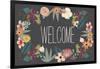 Welcome Bouquet in Grey-Lila Fe-Framed Art Print