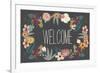 Welcome Bouquet in Grey-Lila Fe-Framed Art Print