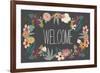 Welcome Bouquet in Grey-Lila Fe-Framed Art Print