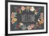 Welcome Bouquet in Grey-Lila Fe-Framed Art Print