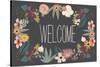 Welcome Bouquet in Grey-Lila Fe-Stretched Canvas