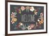 Welcome Bouquet in Grey-Lila Fe-Framed Premium Giclee Print