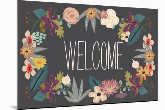 Welcome Bouquet in Grey-Lila Fe-Mounted Art Print