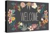 Welcome Bouquet in Grey-Lila Fe-Stretched Canvas