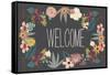 Welcome Bouquet in Grey-Lila Fe-Framed Stretched Canvas