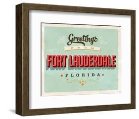 Welcome Fort Lauderdale Grunge-null-Framed Art Print