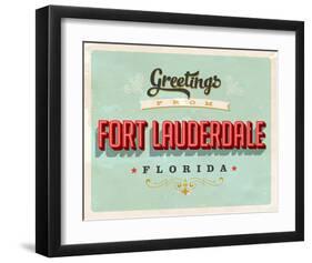 Welcome Fort Lauderdale Grunge-null-Framed Art Print