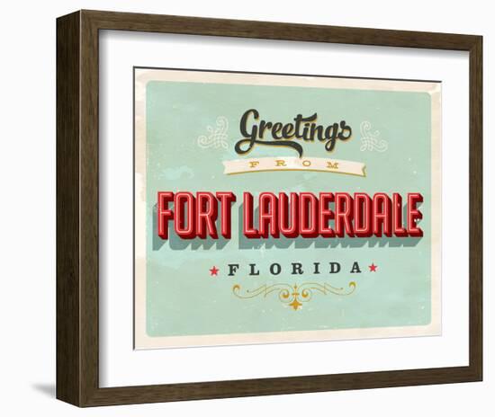 Welcome Fort Lauderdale Grunge-null-Framed Art Print