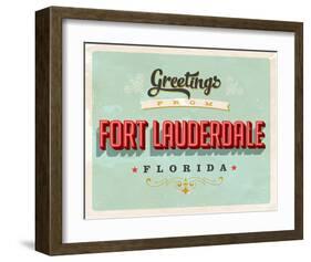 Welcome Fort Lauderdale Grunge-null-Framed Art Print