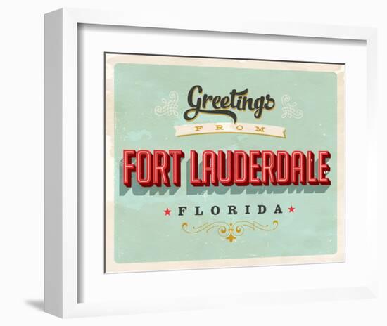 Welcome Fort Lauderdale Grunge-null-Framed Art Print