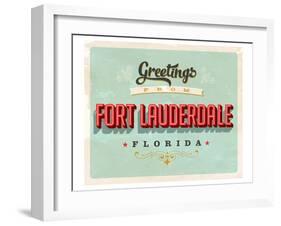 Welcome Fort Lauderdale Grunge-null-Framed Art Print
