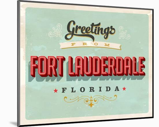 Welcome Fort Lauderdale Grunge-null-Mounted Art Print