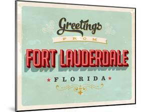 Welcome Fort Lauderdale Grunge-null-Mounted Art Print