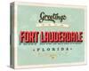 Welcome Fort Lauderdale Grunge-null-Stretched Canvas