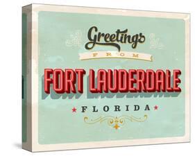 Welcome Fort Lauderdale Grunge-null-Stretched Canvas
