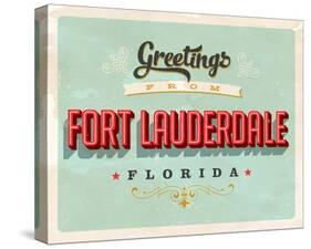 Welcome Fort Lauderdale Grunge-null-Stretched Canvas