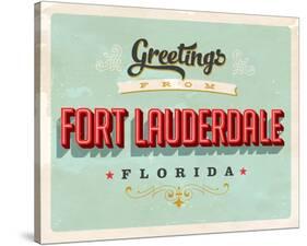 Welcome Fort Lauderdale Grunge-null-Stretched Canvas