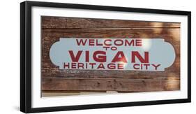 Welcome greeting sign of Heritage City Vigan, Ilocos Sur, Philippines-null-Framed Photographic Print