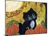 Welcome Halloween Black Cat-sylvia pimental-Mounted Art Print