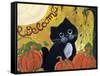 Welcome Halloween Black Cat-sylvia pimental-Framed Stretched Canvas