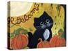 Welcome Halloween Black Cat-sylvia pimental-Stretched Canvas