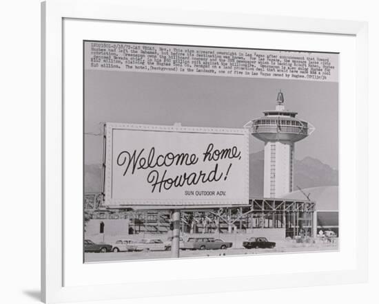 Welcome Home Sign for Howard Hughes-null-Framed Giclee Print