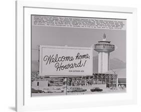 Welcome Home Sign for Howard Hughes-null-Framed Giclee Print