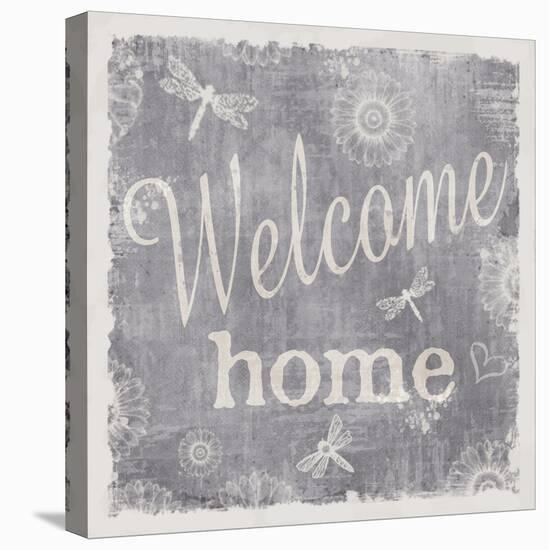 Welcome Home-Slate-ALI Chris-Stretched Canvas