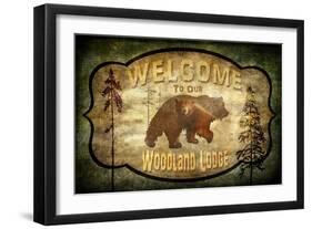 Welcome Lodge Bear-LightBoxJournal-Framed Giclee Print