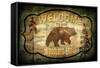 Welcome Lodge Bear-LightBoxJournal-Framed Stretched Canvas