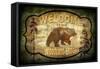 Welcome Lodge Bear-LightBoxJournal-Framed Stretched Canvas