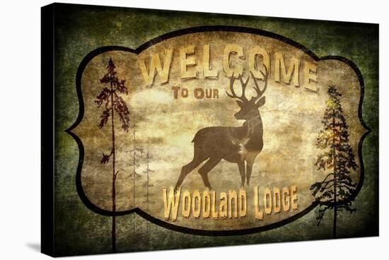 Welcome Lodge Deer-LightBoxJournal-Stretched Canvas