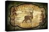 Welcome Lodge Deer-LightBoxJournal-Stretched Canvas