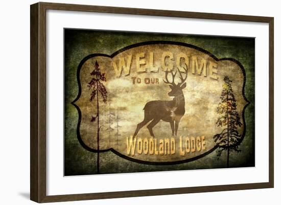 Welcome Lodge Deer-LightBoxJournal-Framed Giclee Print