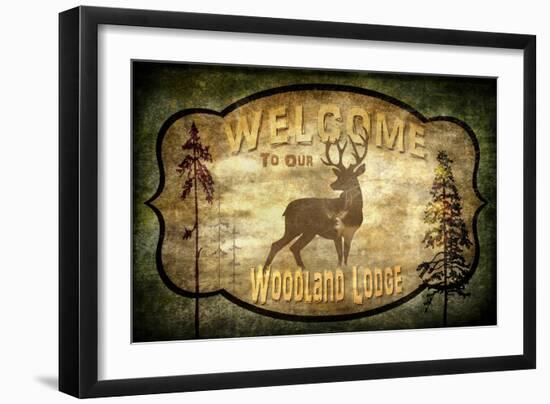 Welcome Lodge Deer-LightBoxJournal-Framed Giclee Print